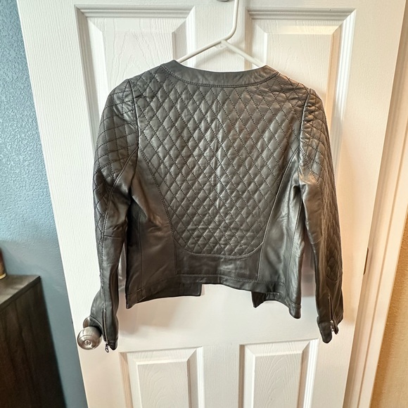 Halogen quilted leather jacket - Black - Size XS Petite - Picture 2 of 2